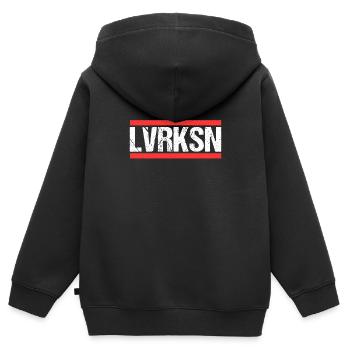 Leverkusenerin Leverkusener Leverkusen - Kinder Premium Organic Zip Hoodie - Schwarz - Hinten - AI Model Kid Male (0cm)