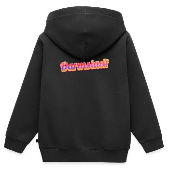 Darmstädterin Darmstädter Darmstadt - Kinder Premium Organic Zip Hoodie - Schwarz - Hinten - AI Model Kid Male (0cm)