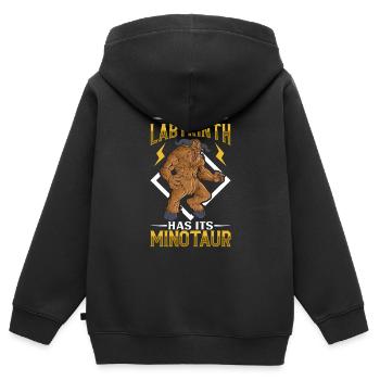 funny minotaur greek mythology greek heritage - Kinder Premium Organic Zip Hoodie - Schwarz - Hinten - AI Model Kid Male (0cm)