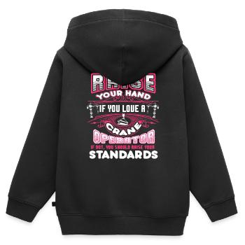 Crane Operator Love A Crane Operator - Kids Premium Organic Zip-up Hoodie - black - Back - AI Model Kid Male (0cm)
