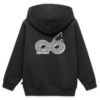 Crane Operator Infinity Crane Operator - Kids Premium Organic Zip-up Hoodie - black - Back - AI Model Kid Male (0cm)