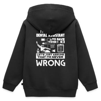 Dental Assistant I'm A Dental Assistant - Kids Premium Organic Zip-up Hoodie - black - Back - AI Model Kid Male (0cm)