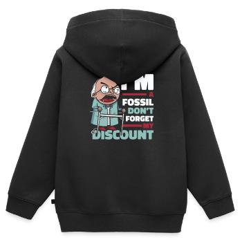 Retraite Pension Humour N’oubliez pas ma réduction - Sweat Premium à capuche zippé enfant bio - noir - Dos - AI Model Kid Male (0cm)