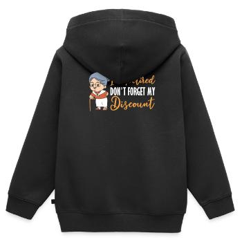 Pension de retraité drôle N’oubliez pas ma réduction - Sweat Premium à capuche zippé enfant bio - noir - Dos - AI Model Kid Male (0cm)