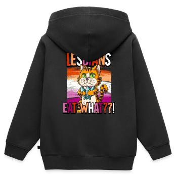 Fierté LGBTQ Christopher Street Day Costume Fierté - Sweat Premium à capuche zippé enfant bio - noir - Dos - AI Model Kid Male (0cm)