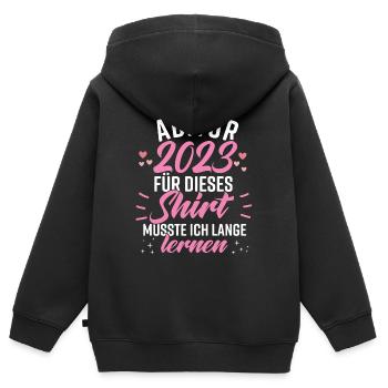 Abitur 2023 - Kinder Premium Organic Zip Hoodie - Schwarz - Hinten - AI Model Kid Male (0cm)
