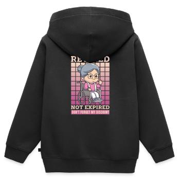 Pension de retraité drôle N’oubliez pas ma réduction - Sweat Premium à capuche zippé enfant bio - noir - Dos - AI Model Kid Male (0cm)