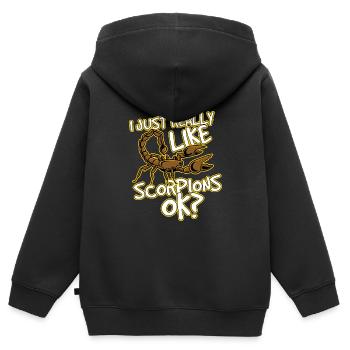 Scorpion - Sweat Premium à capuche zippé enfant bio - noir - Dos - AI Model Kid Male (0cm)