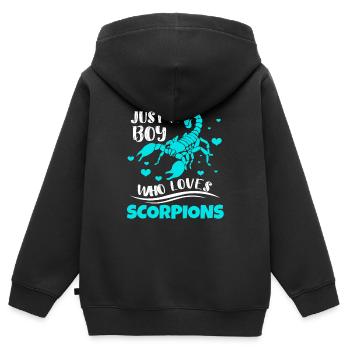 Scorpion - Kinder Premium Organic Zip Hoodie - Schwarz - Hinten - AI Model Kid Male (0cm)