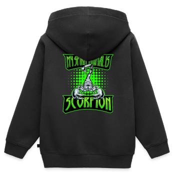 Scorpion - Sweat Premium à capuche zippé enfant bio - noir - Dos - AI Model Kid Male (0cm)