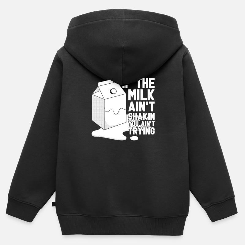 Camion de lait de vache tremblant - Sweat Premium à capuche zippé enfant bio - noir