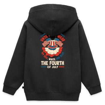 I can wear my red, white, and blue on the Fourth - Kids Premium Organic Zip-up Hoodie - black - Back - AI Model Kid Male (0cm)