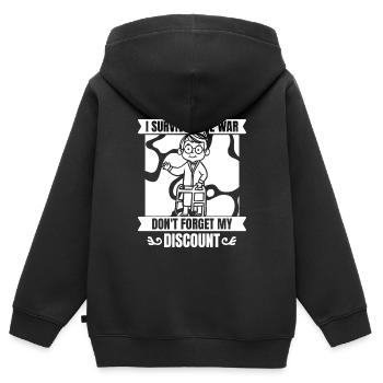 Pension de retraité drôle N’oubliez pas ma réduction - Sweat Premium à capuche zippé enfant bio - noir - Dos - AI Model Kid Male (0cm)