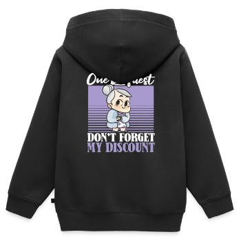 Pension de retraité drôle N’oubliez pas ma réduction - Sweat Premium à capuche zippé enfant bio - noir - Dos - AI Model Kid Male (0cm)
