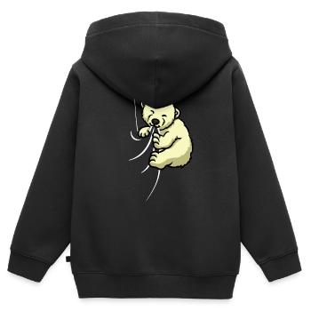 Cute Polar Bear Cloth Biting Sucking Polar Bear - Kinder Premium Organic Zip Hoodie - Schwarz - Hinten - AI Model Kid Male (0cm)