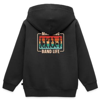 Fan Parade Brass Band Fanfare - Sweat Premium à capuche zippé enfant bio - noir - Dos - AI Model Kid Male (0cm)