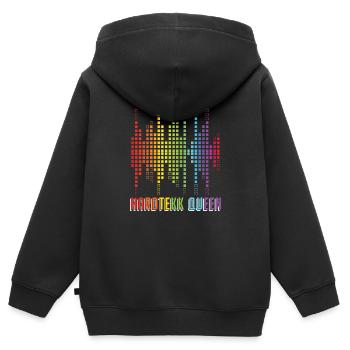 Techno Raver Hardtekk - Sweat Premium à capuche zippé enfant bio - noir - Dos - AI Model Kid Male (0cm)