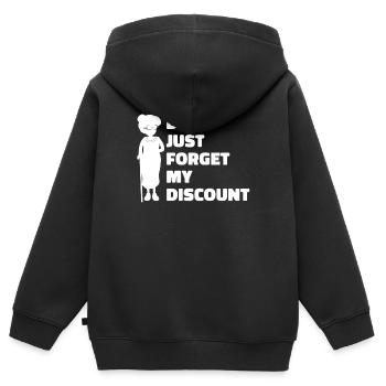 Pension de retraité drôle N’oubliez pas ma réduction - Sweat Premium à capuche zippé enfant bio - noir - Dos - AI Model Kid Male (0cm)