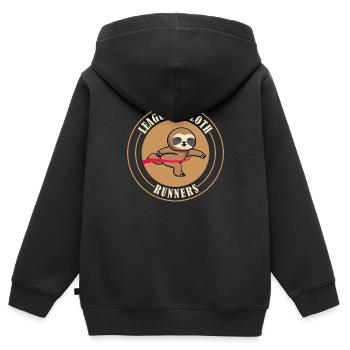 Paresseux drôle de paresseux courant - Sweat Premium à capuche zippé enfant bio - noir - Dos - AI Model Kid Male (0cm)