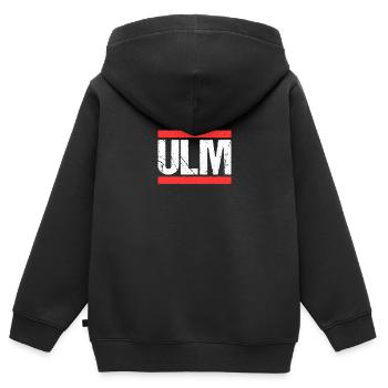 Ulmerin Ulmer Ulm - Kinder Premium Organic Zip Hoodie - Schwarz - Hinten - AI Model Kid Male (0cm)