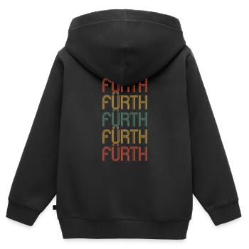 Fürtherin Fürther Fürth - Kinder Premium Organic Zip Hoodie - Schwarz - Hinten - AI Model Kid Male (0cm)