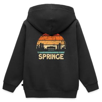 Sauter - Sweat Premium à capuche zippé enfant bio - noir - Dos - AI Model Kid Male (0cm)