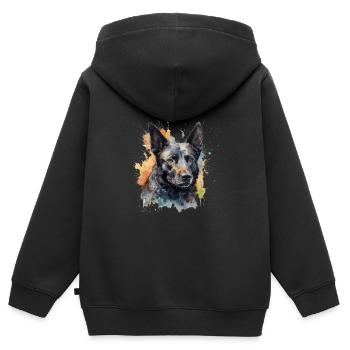 Australian Kelpie - Kinder Premium Organic Zip Hoodie - Schwarz - Hinten - AI Model Kid Male (0cm)