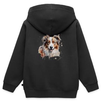 Australian Shepherd - Kinder Premium Organic Zip Hoodie - Schwarz - Hinten - AI Model Kid Male (0cm)