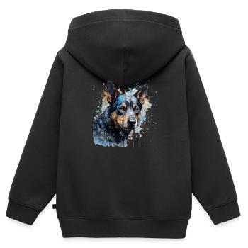 Australian Kelpie - Kinder Premium Organic Zip Hoodie - Schwarz - Hinten - AI Model Kid Male (0cm)