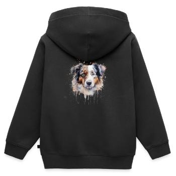 Australian Shepherd - Kinder Premium Organic Zip Hoodie - Schwarz - Hinten - AI Model Kid Male (0cm)