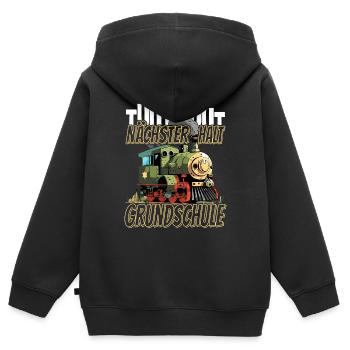 Nächste Haltestelle Grundschule - Kids Lokomotive - Kinder Premium Organic Zip Hoodie - Schwarz - Hinten - AI Model Kid Male (0cm)