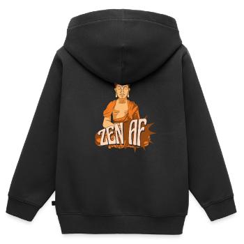 Buddha Buddhist Zen Zen Buddha - Kinder Premium Organic Zip Hoodie - Schwarz - Hinten - AI Model Kid Male (0cm)