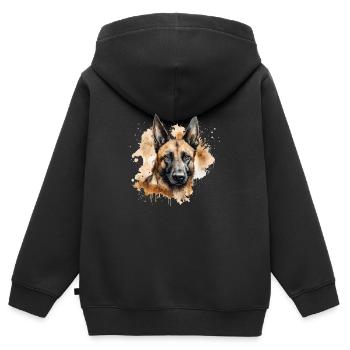 Belgian Malinois - Kinder Premium Organic Zip Hoodie - Schwarz - Hinten - AI Model Kid Male (0cm)