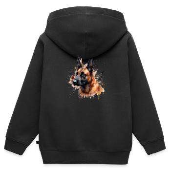 Belgian Malinois - Kinder Premium Organic Zip Hoodie - Schwarz - Hinten - AI Model Kid Male (0cm)