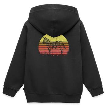 Zebra - Kinder Premium Organic Zip Hoodie - Schwarz - Hinten - AI Model Kid Male (0cm)