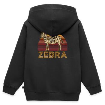 Zebra - Kinder Premium Organic Zip Hoodie - Schwarz - Hinten - AI Model Kid Male (0cm)