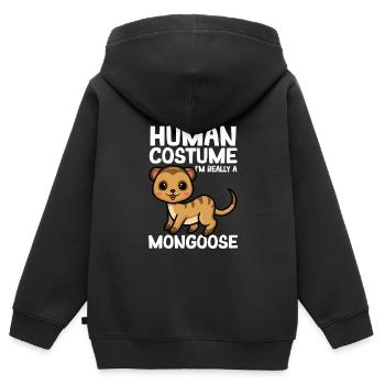 Mangoustes Mangoustes Suricates - Sweat Premium à capuche zippé enfant bio - noir - Dos - AI Model Kid Male (0cm)