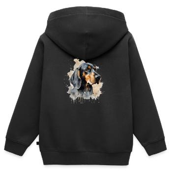Black and Tan Coonhound - Kids Premium Organic Zip-up Hoodie - black - Back - AI Model Kid Male (0cm)