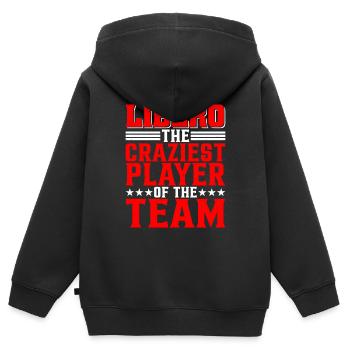 Libero, The Craziest Player Of The Team - Kinder Premium Organic Zip Hoodie - Schwarz - Hinten - AI Model Kid Male (0cm)