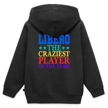 Libero, The Craziest Player Of The Team 2 - Kinder Premium Organic Zip Hoodie - Schwarz - Hinten - AI Model Kid Male (0cm)