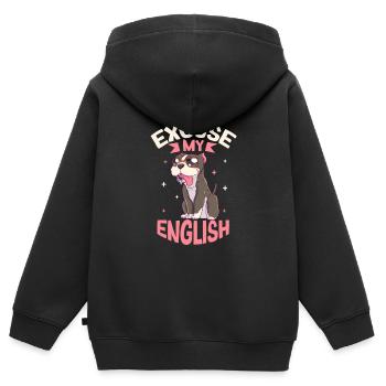 french bulldog english bulldog dog lover bulldog - Kinder Premium Organic Zip Hoodie - Schwarz - Hinten - AI Model Kid Male (0cm)