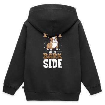 french bulldog english bulldog dog lover bulldog - Kinder Premium Organic Zip Hoodie - Schwarz - Hinten - AI Model Kid Male (0cm)
