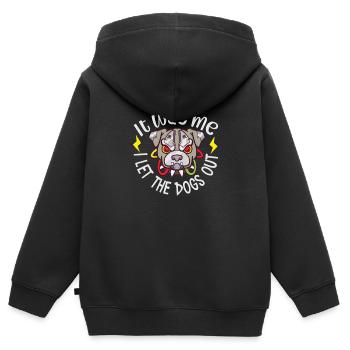 french bulldog english bulldog dog lover bulldog - Kinder Premium Organic Zip Hoodie - Schwarz - Hinten - AI Model Kid Male (0cm)