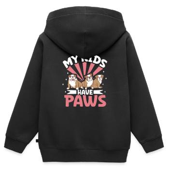 french bulldog english bulldog dog lover bulldog - Kinder Premium Organic Zip Hoodie - Schwarz - Hinten - AI Model Kid Male (0cm)