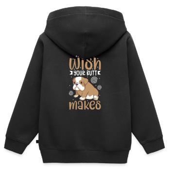 french bulldog english bulldog dog lover bulldog - Kinder Premium Organic Zip Hoodie - Schwarz - Hinten - AI Model Kid Male (0cm)
