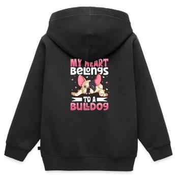 french bulldog english bulldog dog lover bulldog - Kinder Premium Organic Zip Hoodie - Schwarz - Hinten - AI Model Kid Male (0cm)