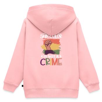 Afro Black Girl Pride Afro Girl Afrocentrique - Sweat Premium à capuche zippé enfant bio - rose - Dos - AI Model Kid Female (0cm)