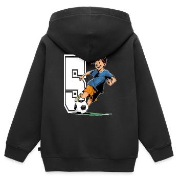 Football Birthday - 5 years old Boy - 5. - Kids Premium Organic Zip-up Hoodie - black - Back - AI Model Kid Male (0cm)
