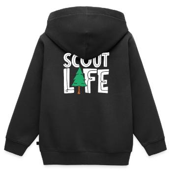 Vie scoute Vie scoute - Sweat Premium à capuche zippé enfant bio - noir - Dos - AI Model Kid Male (0cm)