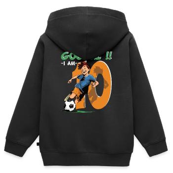 Football Birthday - 10 years old boy - 10. - Kids Premium Organic Zip-up Hoodie - black - Back - AI Model Kid Male (0cm)